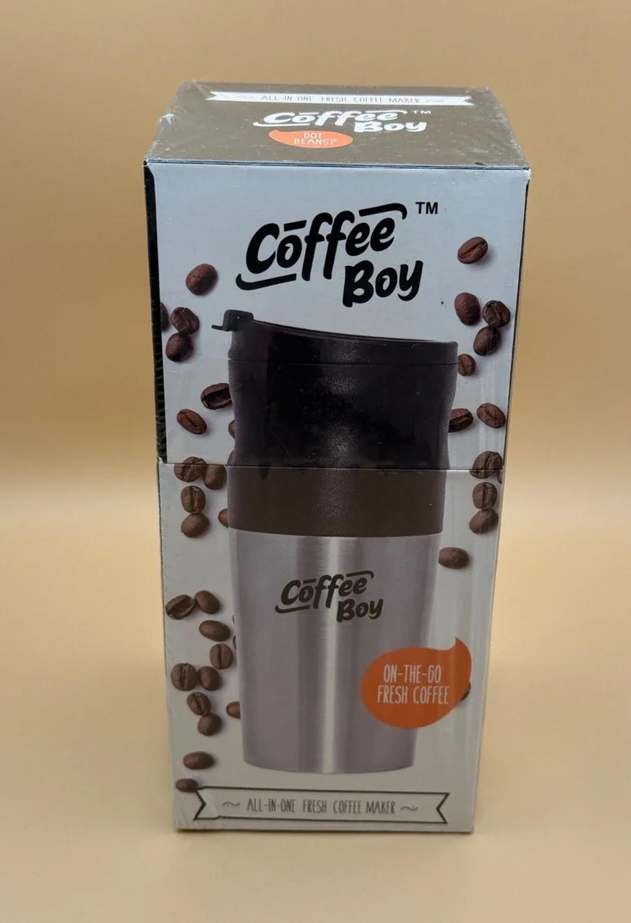 ☕ Coffee Boy All-In-One Fresh Coffee Maker Travel Grinder Cup NEW Sealed